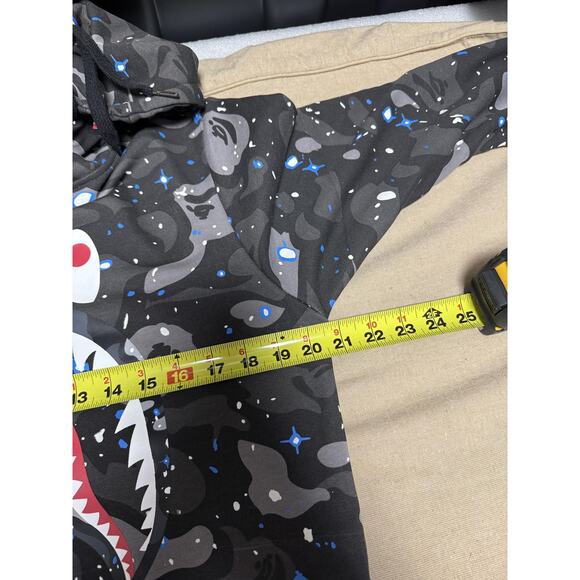 A Bathing Ape BAPE Shark Full Zip Hoodie Mens Large Black Gray Space Camo WGM - Picture 13 of 16